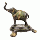 Blackened Bronze Indian Elephant on Turtle Statue