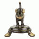 Blackened Bronze Indian Elephant on Turtle Statue