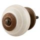 Cream White Striped Knob