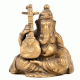 Seated Elephant God Ganesh Statue Playing Veena