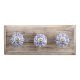 Blue Agapanthus Floral Ceramic Wooden Hooks