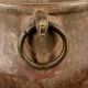 Indian brass Water Vessel with Heavy, Chased Rim with Large Ring Handles