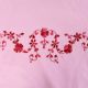 Pink Bedsheet With Hand Embroidered Red Flowers And Leaves