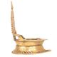 Brass Lamp with a Depiction of Goddess Lakshmi Embossed in It