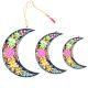 Handmade And Hand-Painted Moon Set Of 3 Paper Mache Christmas Tree Ornaments
