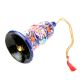 Hand Painted Blue Floral Paper Mache Bell Ornament