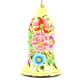 Lemon Yellow Hand Painted Colorful Floral Hanging Paper Mache Bell