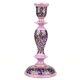 Purple Hand Painted Papier Mache Candle Holder With Violet Border
