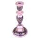 Purple Hand Painted Papier Mache Candle Holder With Violet Border