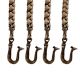 Brass Swing Chain Set With Handmade Elephant And Peacock Statues (Set Of 4 Piece)