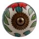 White Leafy Floral Ceramic Knob
