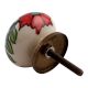 White Leafy Floral Ceramic Knob