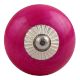 Neon Pink Silver Fitting Ceramic Knob