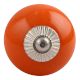 Orange Round Silver Fitting Ceramic Knob