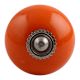 Orange Round Silver Fitting Ceramic Knob