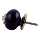 Navy Blue Silver Fitting Ceramic Knob
