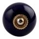Navy Blue Golden Fitting Ceramic Knob