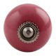 Dark Pink Silver Fitting Ceramic Cabinet Knob