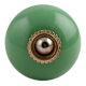 Solid Pea Green Golden Fitting Ceramic Cabinet Knob
