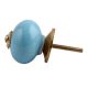 Sky Blue Golden Fitting Ceramic Cabinet Knob