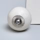 Cream Silver Fitting Ceramic Drawer Knob