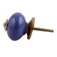 Slate Blue Golden Fitting Ceramic Dresser Knob