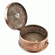 Handmade Beautiful Carved Design Copper Jewellery Keeping Round Box