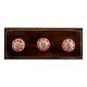 Red Baluster Ceramic Wooden Hooks