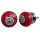 Dark Red Ceramic Knob Small