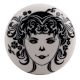 White Base Black Baby Flat Ceramic Drawer Knob