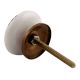 White Base Black Baby Flat Ceramic Drawer Knob