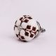 Brown Leaf Cut Flower Etched Ceramic Drawer Knob