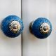 Slate Blue Turquoise Leaf Drawer Knob