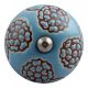 Turquoise Marigold Ceramic Floral Cabinet Knob