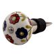 Blue Red Sunflower Ceramic Wine Stopper