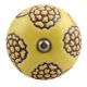 Brown Marigold Etched Ceramic Floral Wine Stopper