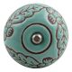 Sea Green Brown Leaf Flower Etched Ceramic Wine Stopper