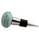Sea Green Brown Leaf Flower Etched Ceramic Wine Stopper
