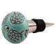 Brown Marigold Etched Ceramic Wine Stopper