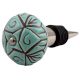 Sea Green Etched Ceramic Wine Stopper