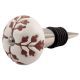 Brown Leaf Cut Flower Etched Ceramic Wine Stopper