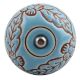 Turquoise Base Brown Leaf Flower Etched Ceramic Wine Stopper