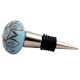 Turquoise Etched Ceramic Floral Wine Stopper