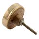 Round Red Orange Metal and Wooden Dresser Knobs