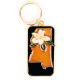 Brass White Lily Key Chain On Orange Background