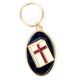 Brass American Red Cross With Blue Border Key Chain