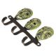 Three Bronze Small Tribal Masks with Wall Hooks Patina Finish
