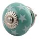  Sea Green Star Ceramic Cabinet Knob