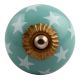  Sea Green Star Ceramic Cabinet Knob