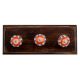 Orange Flower Ceramic Floral Wooden Hooks